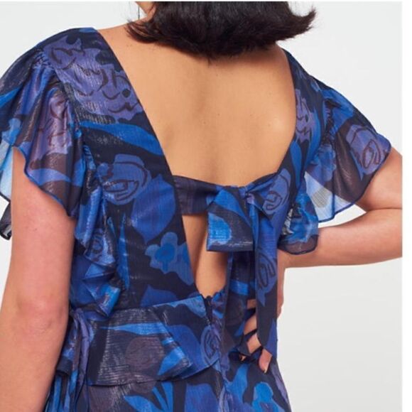 TED BAKER Vertey Pinafore Ruffle Dress Size 5/US 12 - Picture 2 of 11